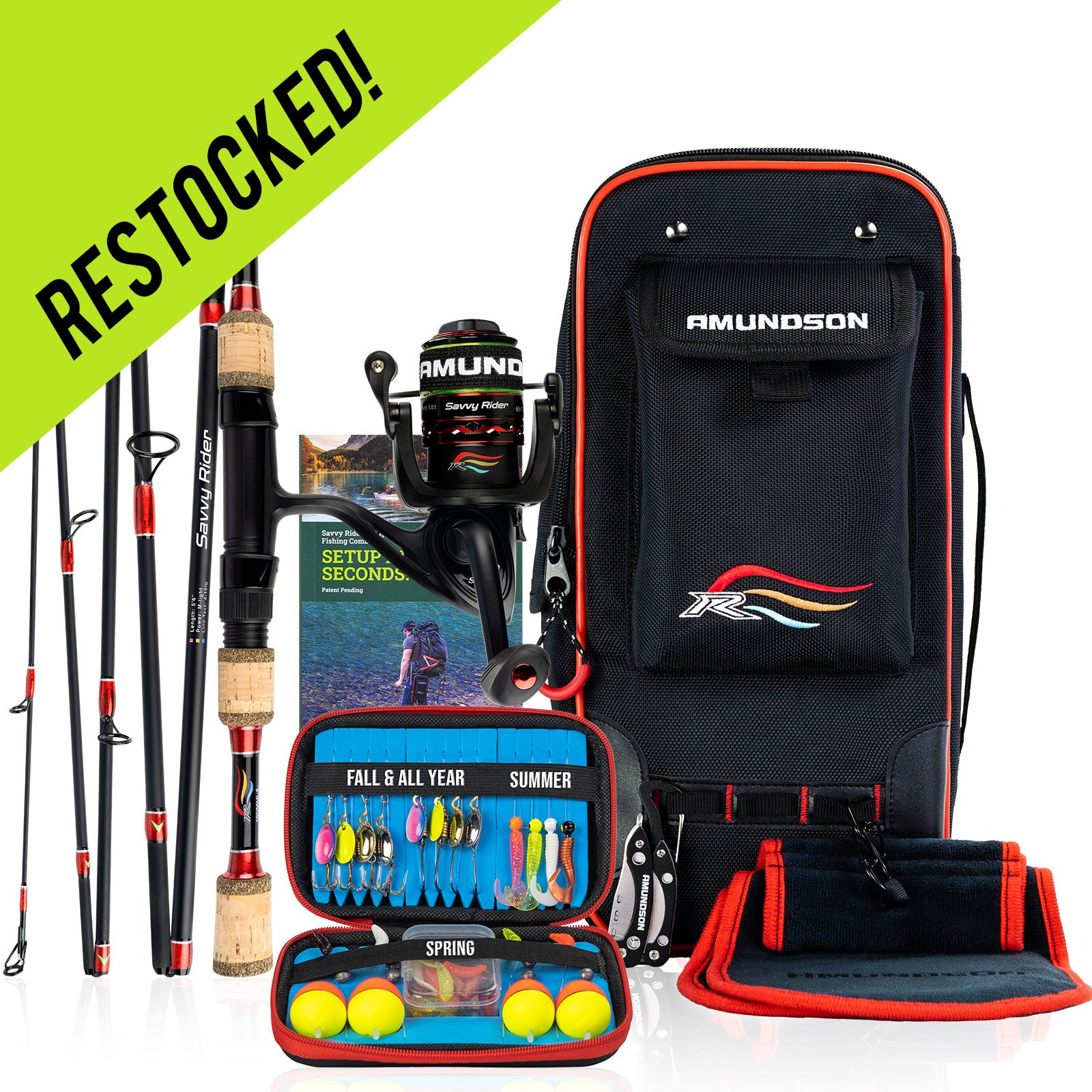 Refurbished Savvy Rider Backpacker Folding Fishing Rod Combo Kit