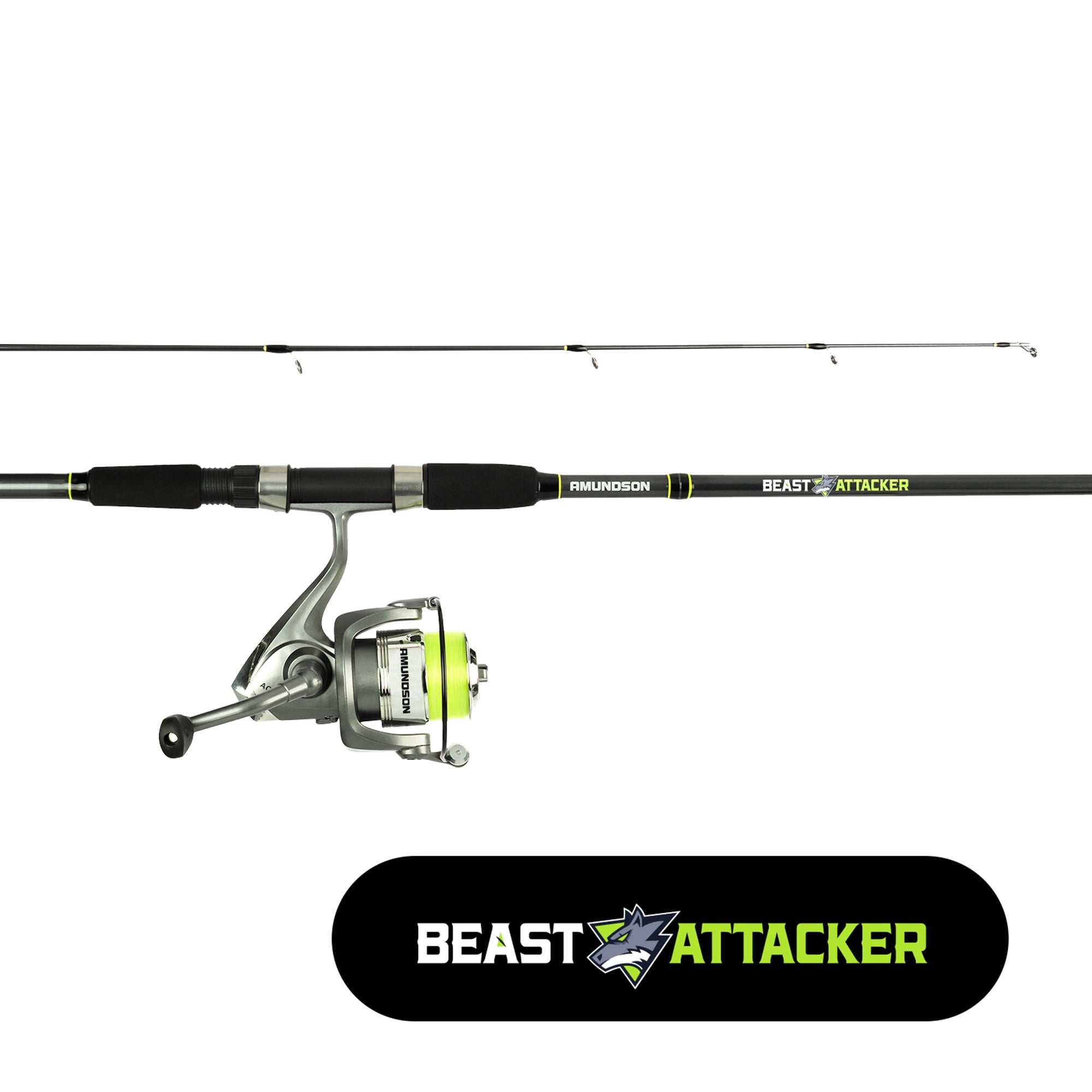 Ensemble canne à lancer et moulinet Beast Attacker, 2 pièces
