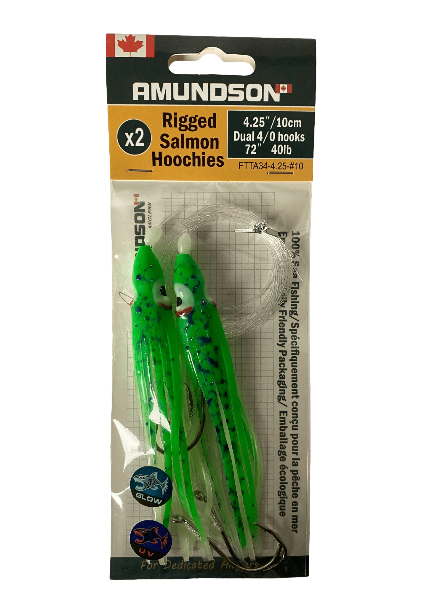 Rigged Salmon Hoochies (2/pack)