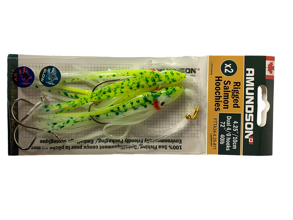Rigged Salmon Hoochies (2/pack)