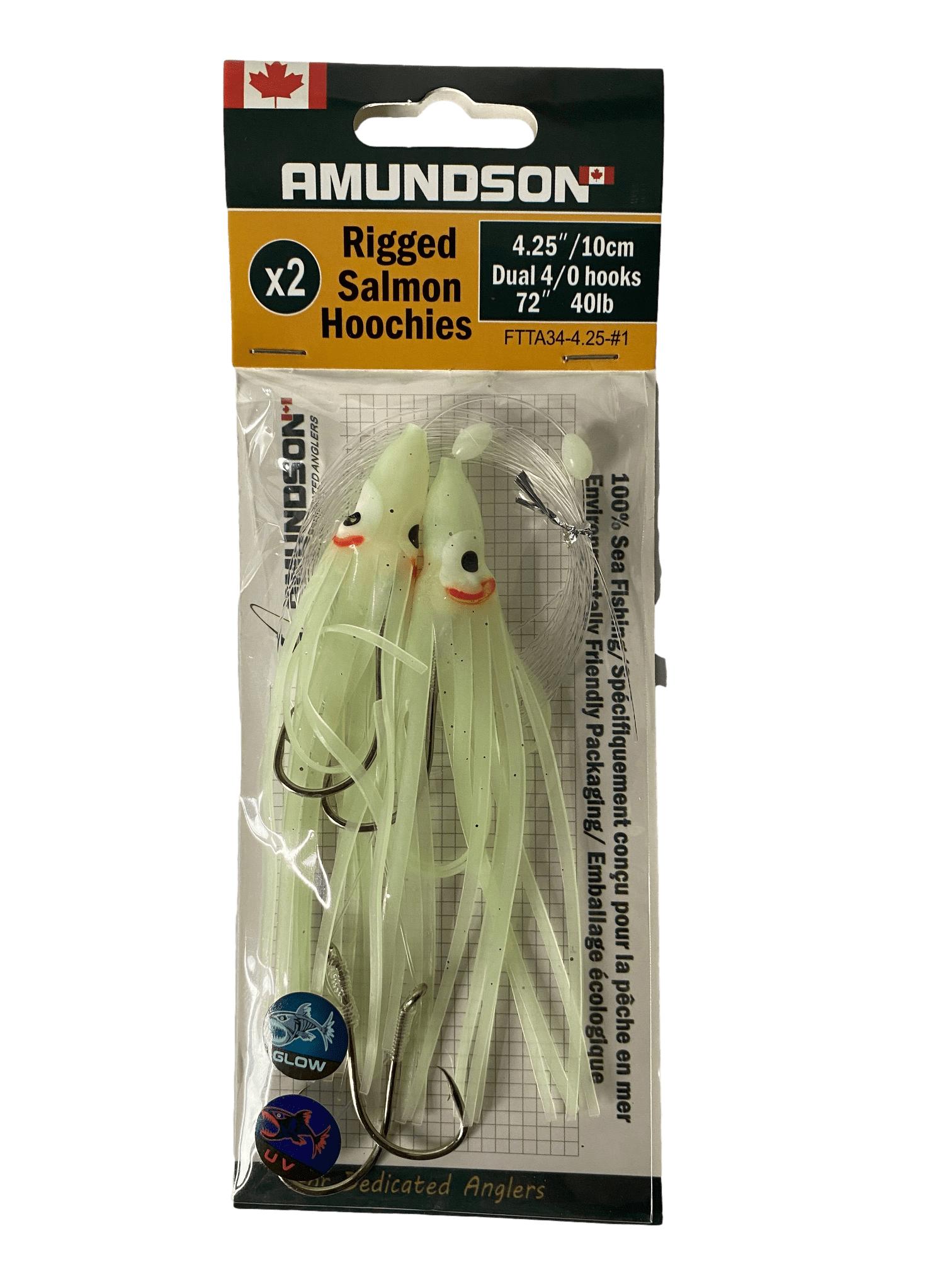 Rigged Salmon Hoochies (2/pack)