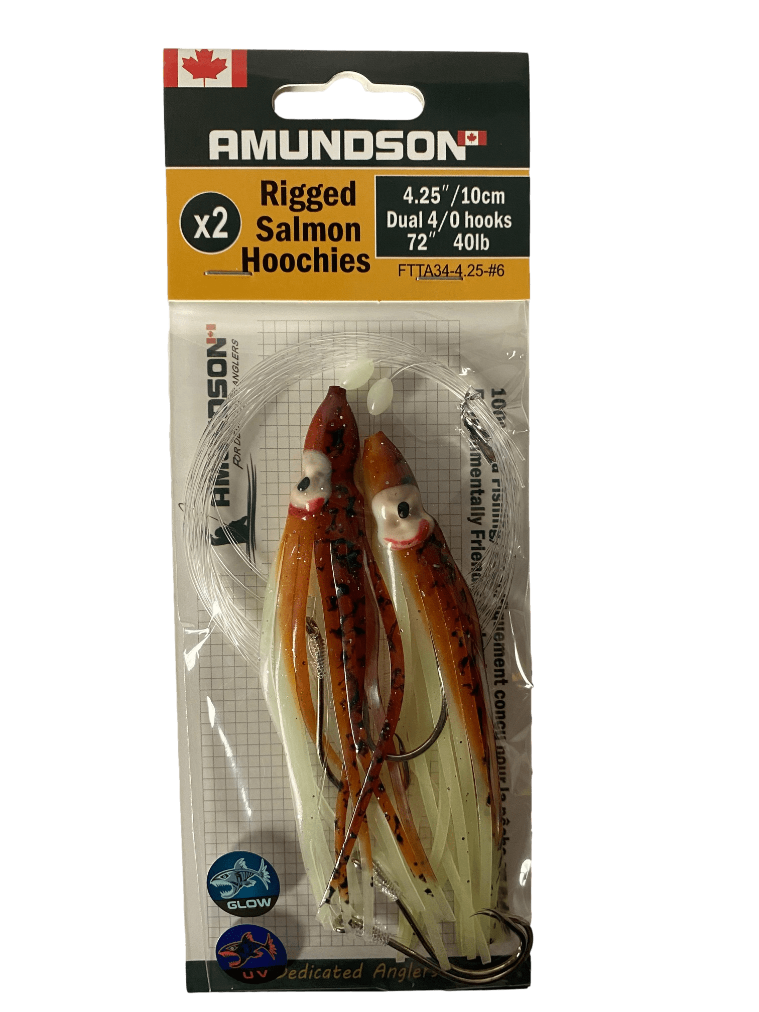Rigged Salmon Hoochies (2/pack)