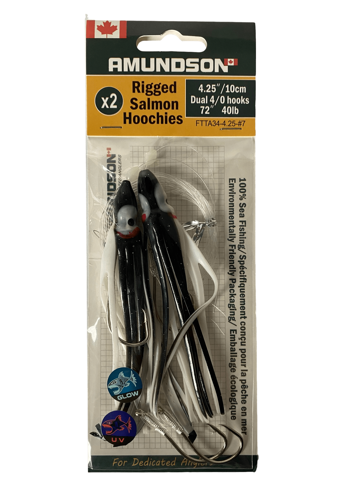 Rigged Salmon Hoochies (2/pack)