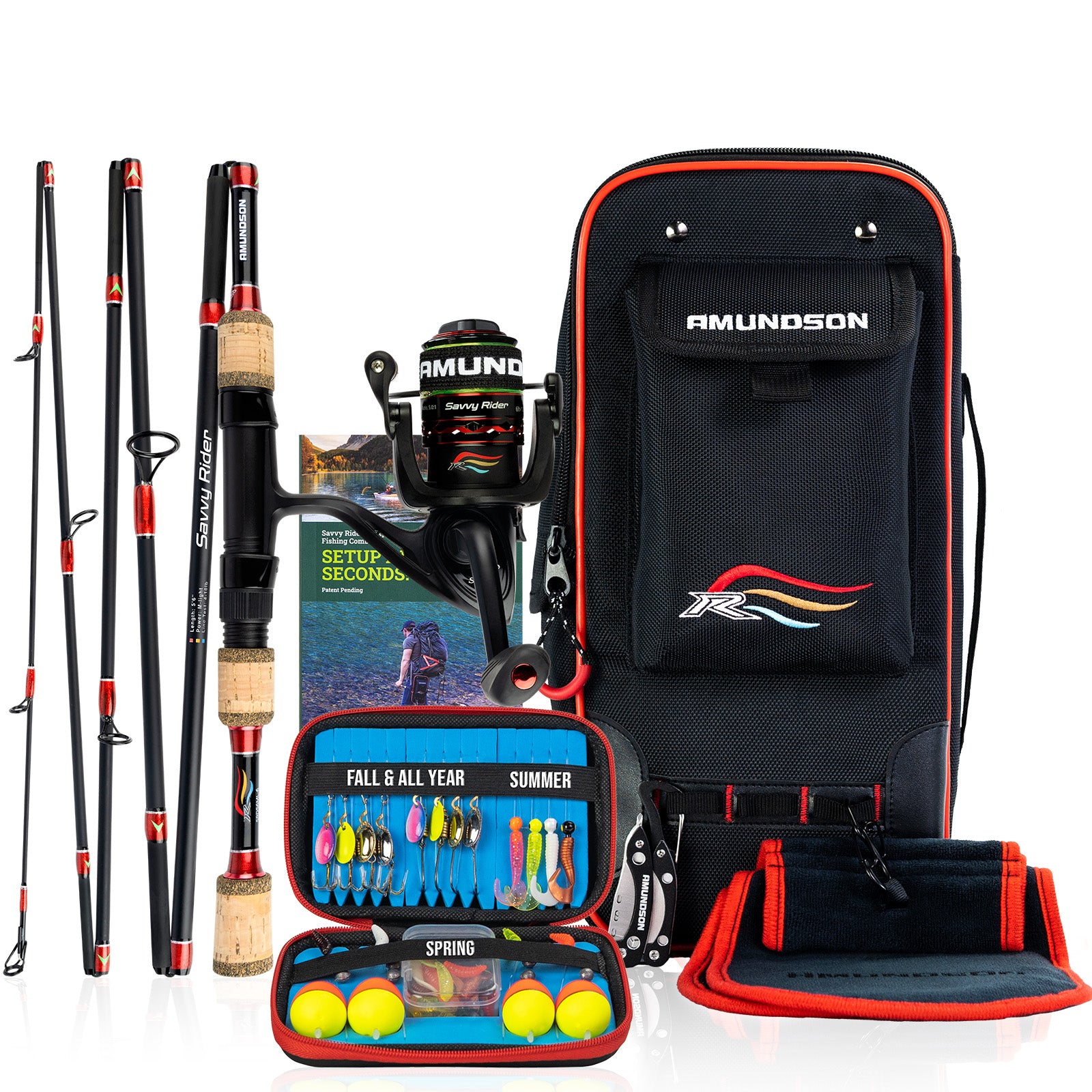 Refurbished Savvy Rider Backpacker Folding Fishing Rod Combo Kit