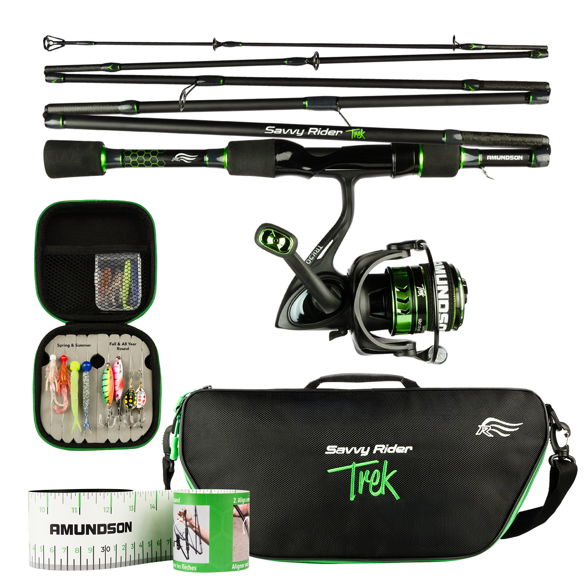 Savvy Rider Trek Folding Fishing Rod Combo (All-in-One Fishing Kit)