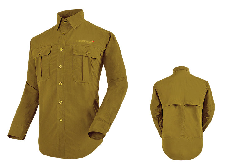 Burnside Men's Long Sleeve Utility Fishing Shirt, Sizes M-2XL 