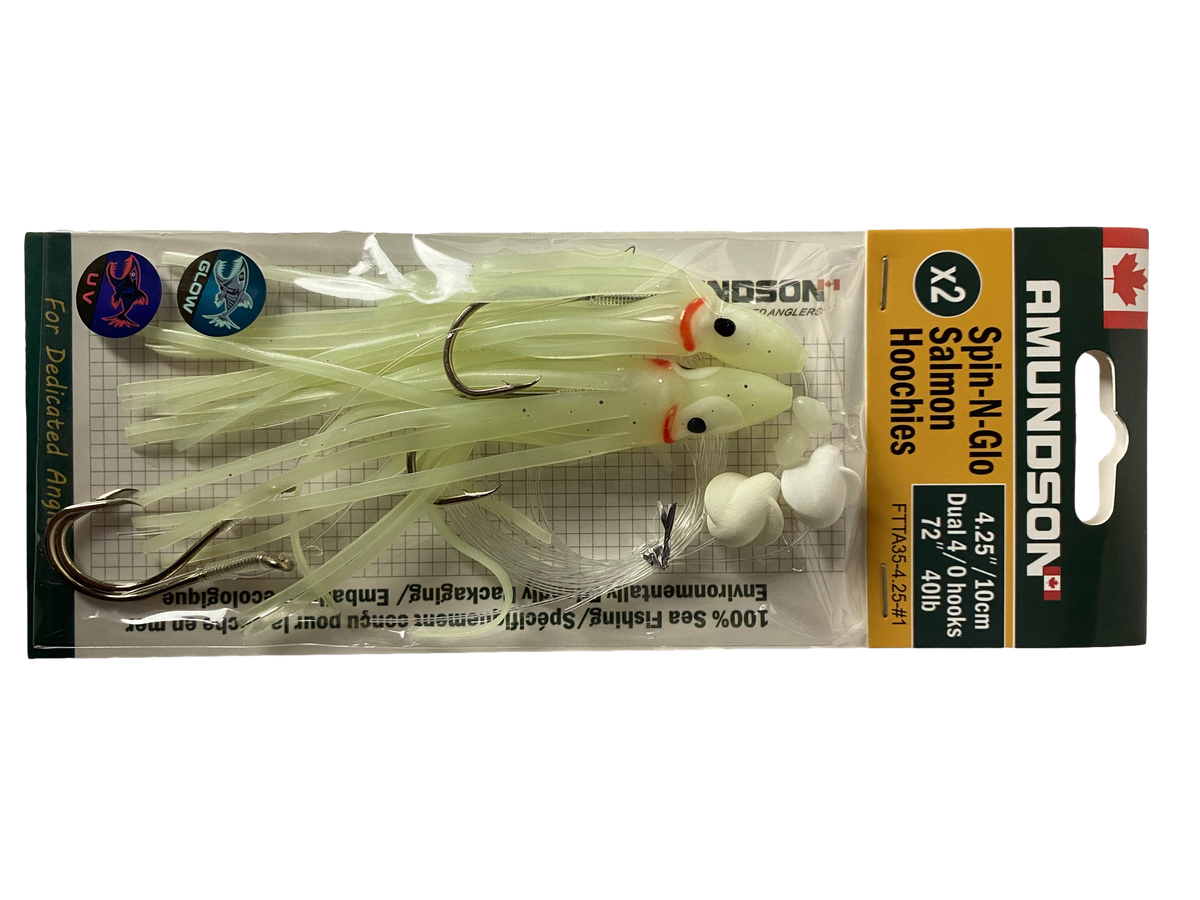 Spin N Glow Rigged Salmon Hoochies FTTA35-4.25-#1