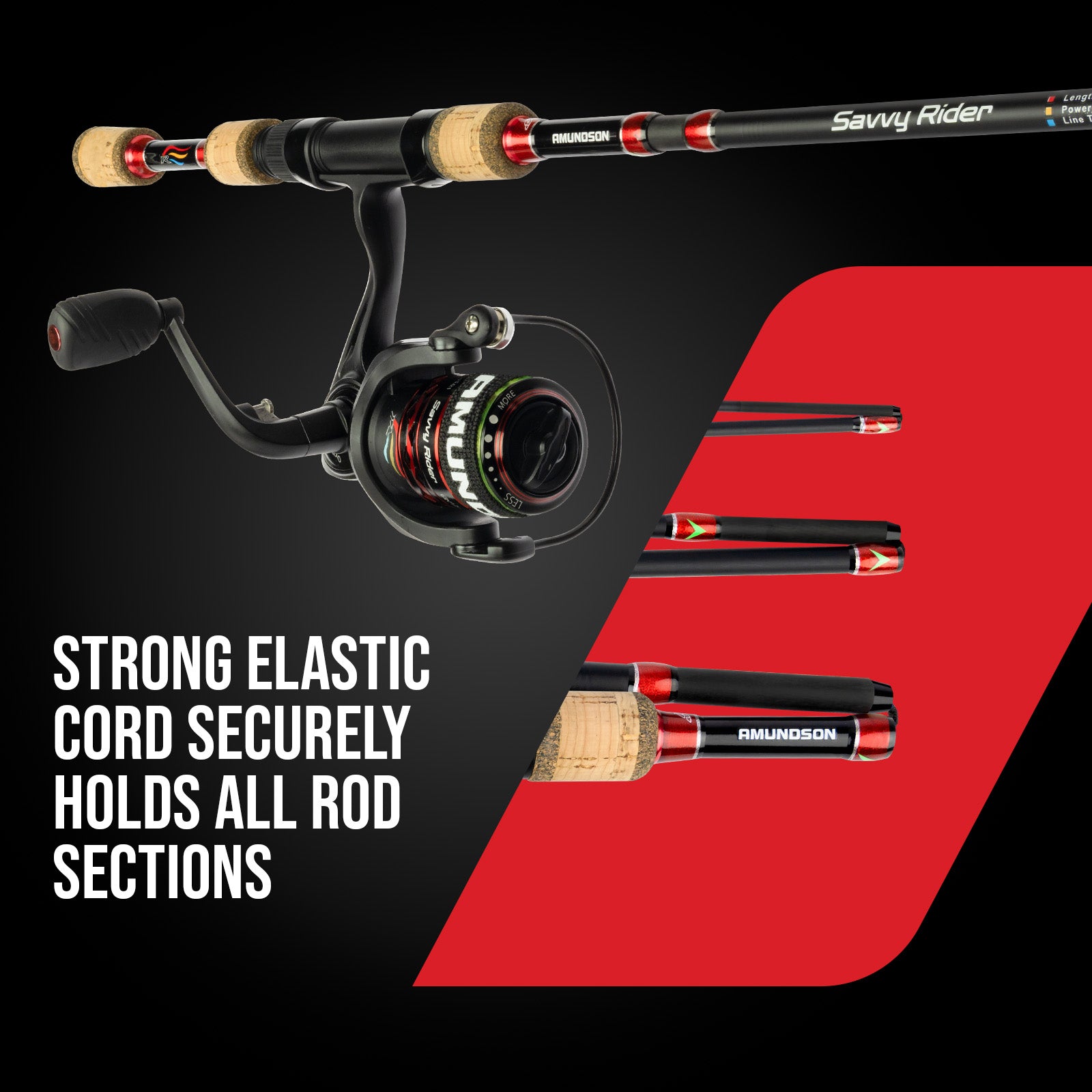 Savvy Rider Folding Fishing Rod Combo (All-in-One Fishing Kit) — Amundson  B2C - US/CA